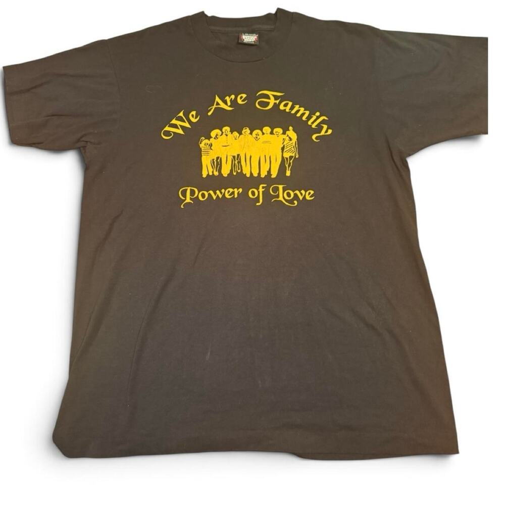 Vintage 90s We Are Family Power of Love T-Shirt Large USA Screen Stars